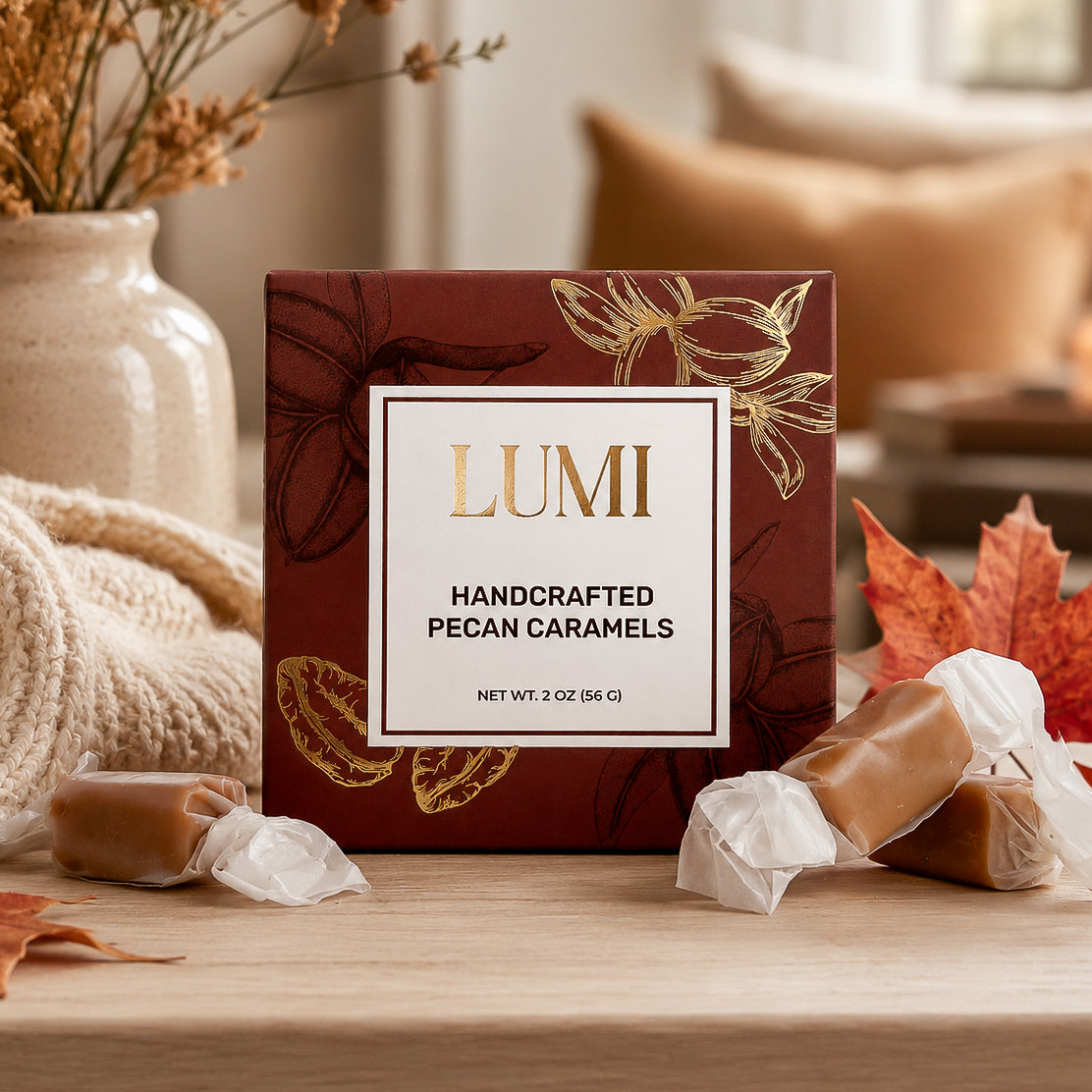 Classic Handcrafted Pecan Caramels, 2 oz
