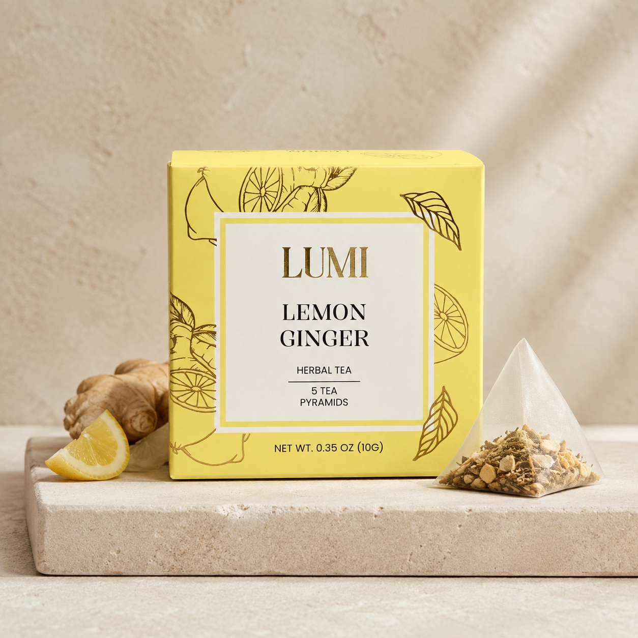 Lemon Ginger Herbal Tea - 5 pyramids