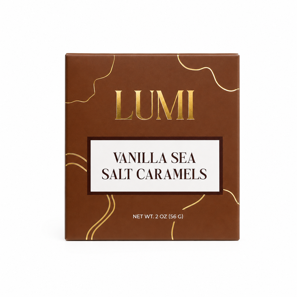 Vanilla Sea Salt Caramels – Caramel Brown Box, 2 oz