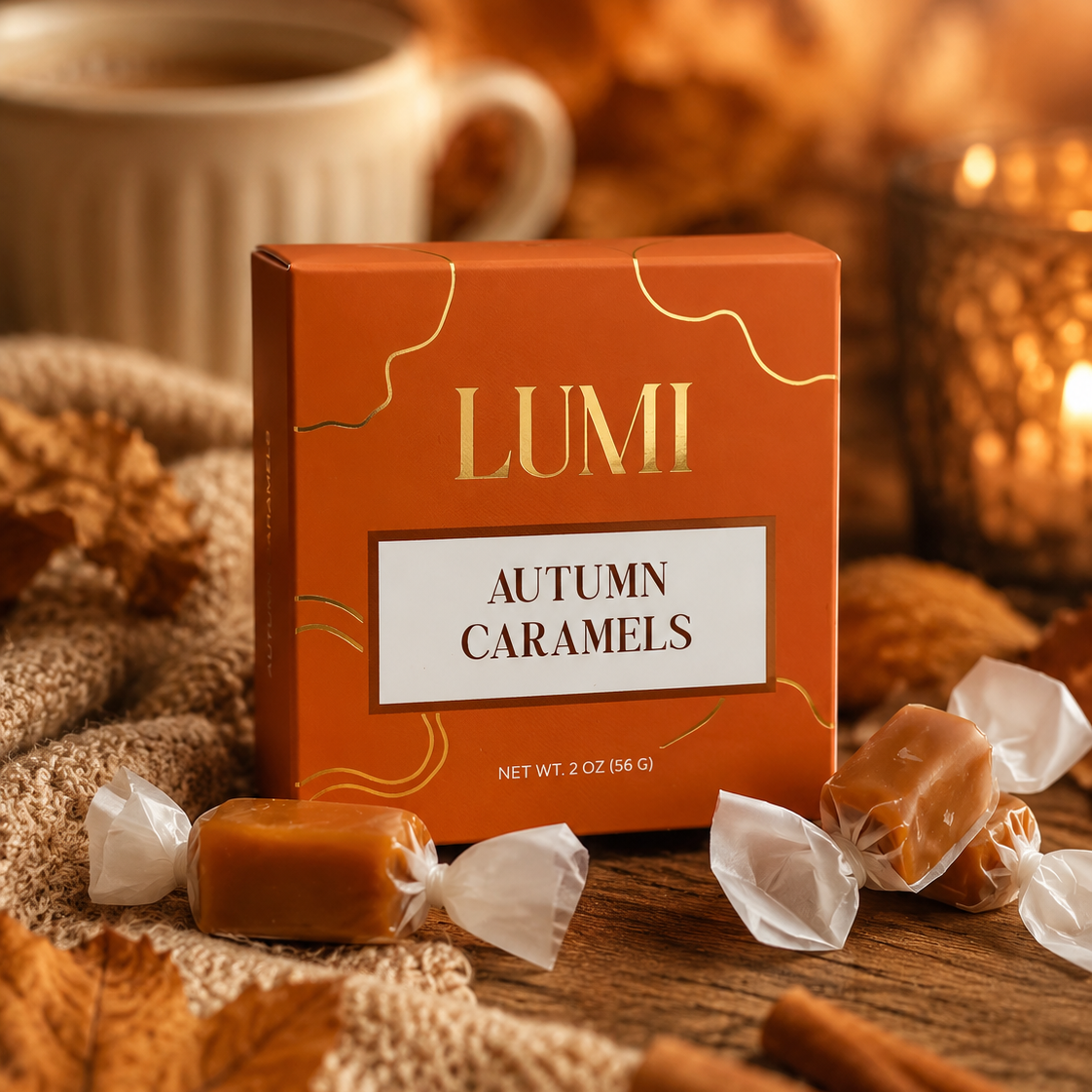 Autumn Caramels – Autumn Orange Box, 2 oz
